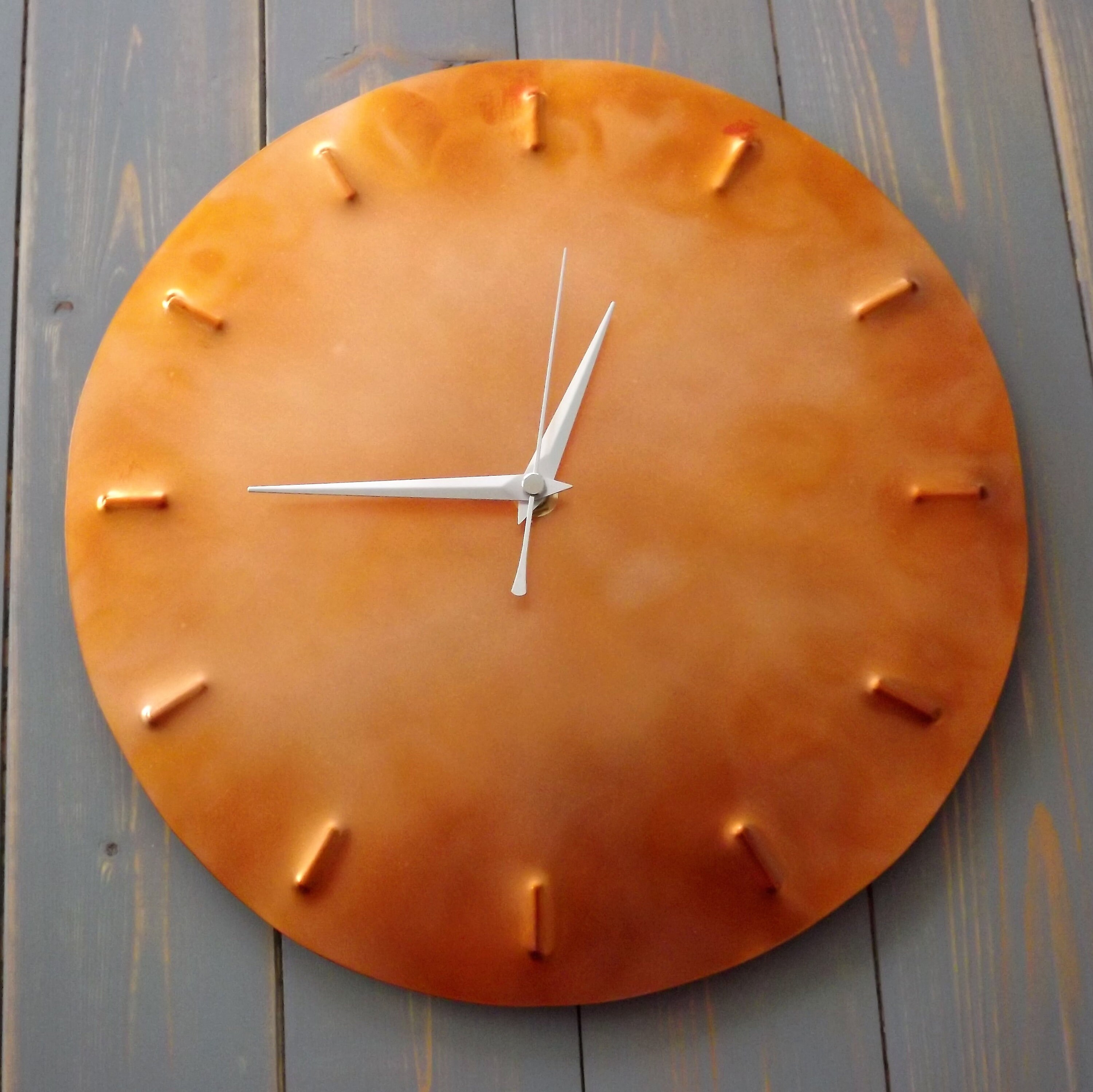 Rustic Copper Clock Copper Wall Clock Copper Clock Wall Etsy