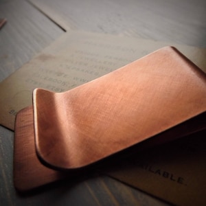 Copper Money Clip, Handcrafted Solid Heavyweight Copper Money Clip, Personalised Money Clip, Monogram Money Clip, Polished, Antiqued, Rustic zdjęcie 9