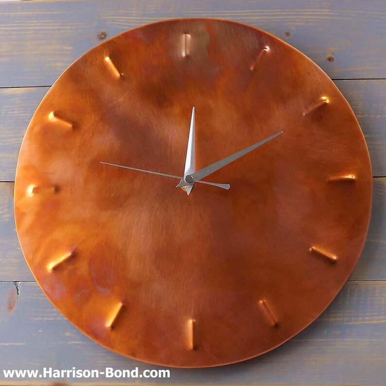 Rustic Copper Clock Copper Wall Clock Copper Clock Wall Etsy