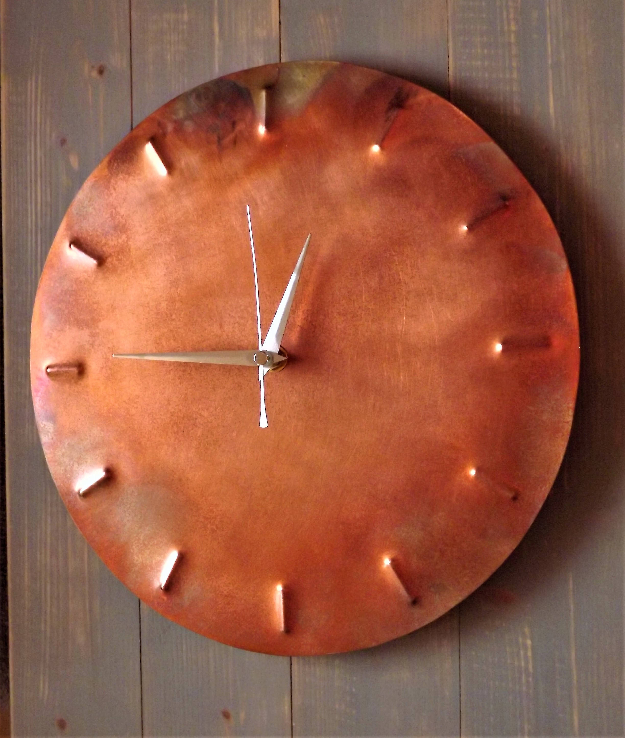 Rustic Copper Clock Copper Wall Clock Copper Clock Wall Etsy
