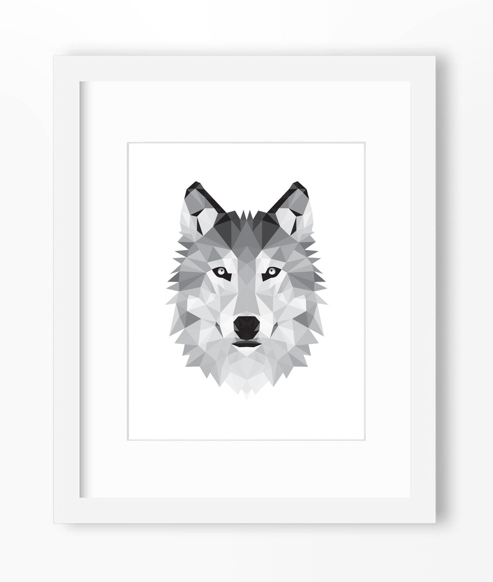 Wolf Print Wolf Art Wolf Wall Art Geometric Wolf Print Etsy Australia