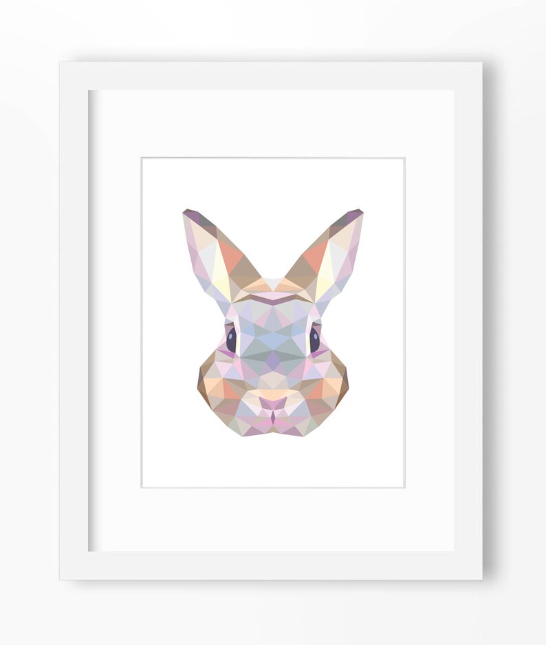 Bunny Print, Rabbit Art, Bunny Wall Art, Geometric Bunny Print,rabbit ...