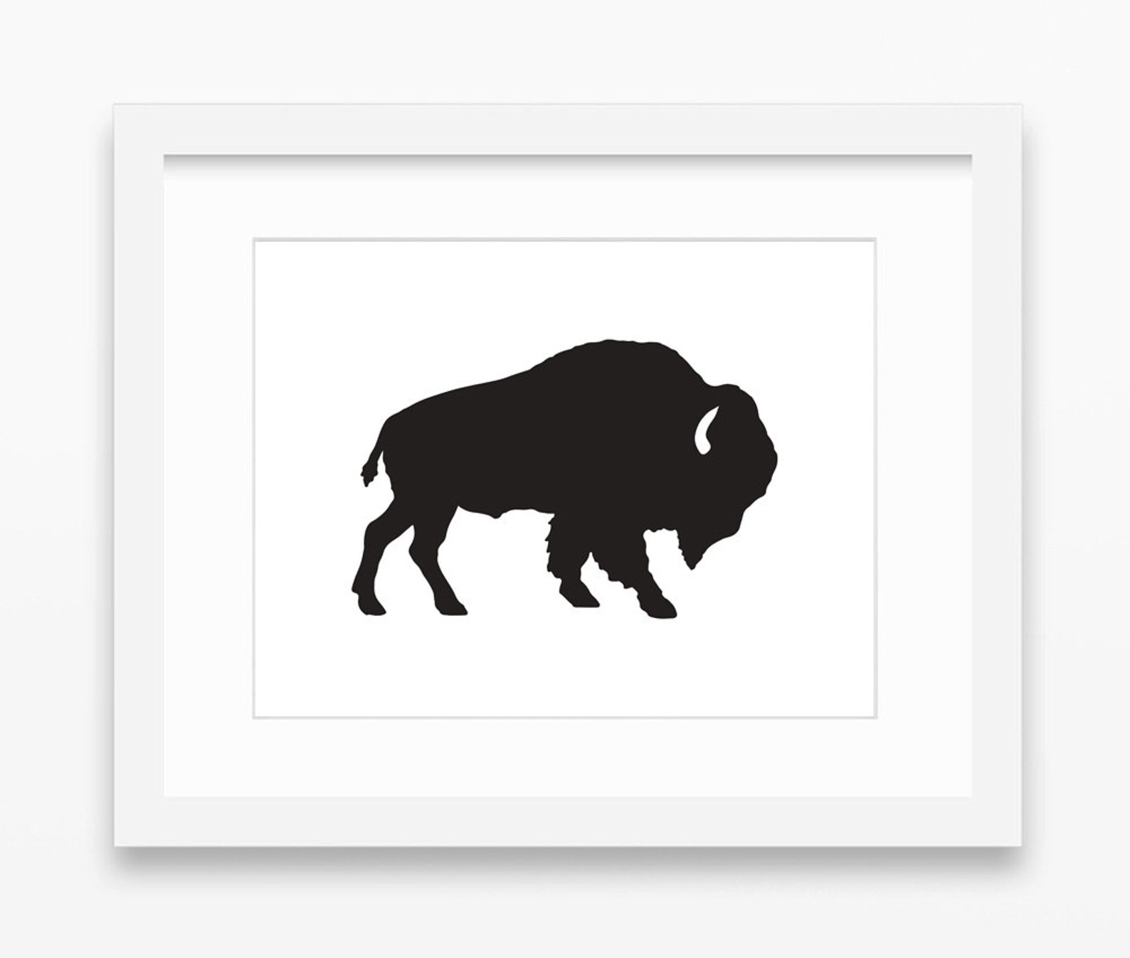 Buffalo Print, Buffalo Art, Buffalo Wall Art, Buffalo Silhouette Print