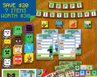 Mineventure Instant Party Pack - Instant Download - DIY Printable