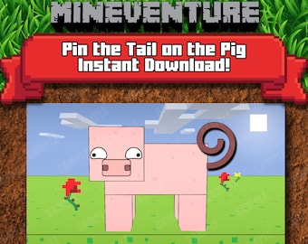Juego de fiesta Mineventure - Descarga instantánea - Ponle la cola al cerdo
