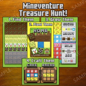 Minventure Treasure Hunt Party Spiel - Instant Download - Crafting