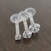 Free Shipping 16G 6mm or 8mm Prong Set Clear CZ Triple Forward Helix BioFlex BioPlast Earring Cartilage Tragus Medusa Monroe Lip Rings 