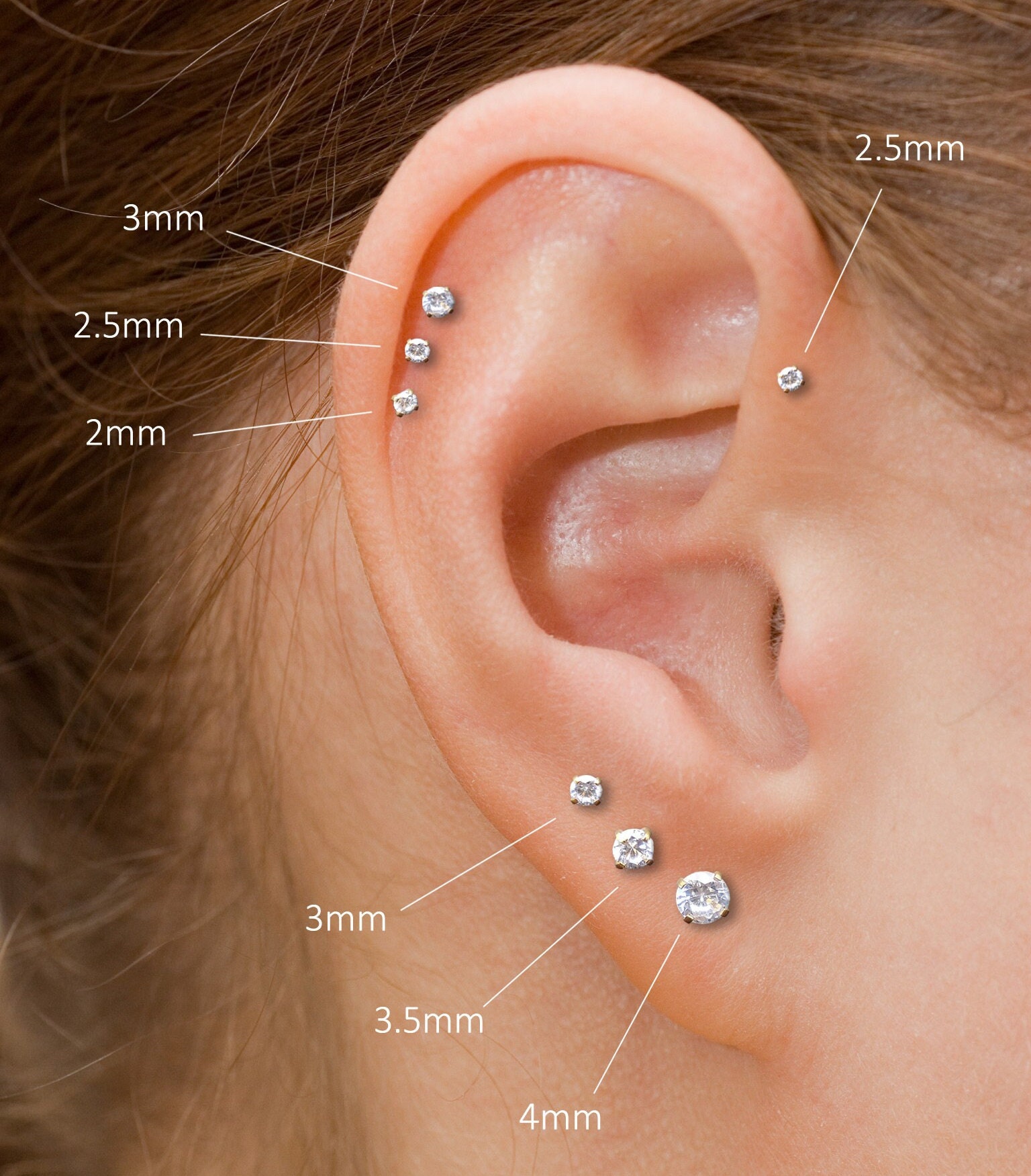 Chriscoco 16G G23 Titanium Labret Stud Intern Threaded Lip Piercing Neus Studs Lip Bar Tragus Oorbellen Tragus Helix Piercing Medusa Labret Piercing Sieraden Goud Tragus Stud 6MM