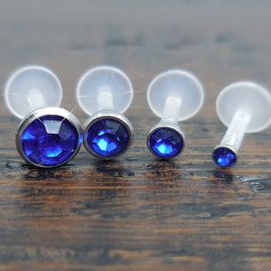 BioFlex 16G 2-5mm Royal Blue 6mm, 8mm, 10mm Earrings Cartilage Tragus Labret Lip Triple Helix Comfortable Monroe Ring