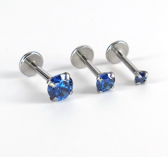 1pc 16G 2mm Ball Top Internally Threaded Labret - 316L Surgical Steel