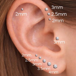 Tiny Opal Flat Back Stud Earring - Opal Cartilage Threadless Earring - Tragus Piercing Stud - Forward Helix Earring - Tiny Tragus Earring