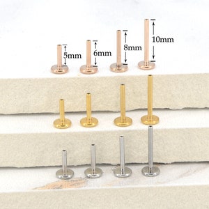 Flat Back Threadless Jewelry  20G/18G/16G Replacement Back 5/6/8/10mm Cartilage Nose Earrings Stud Body - Lip Monroe Tragus