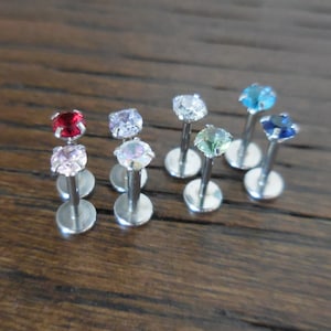 20G 18G 16G Tiny Threadless Push Pin Labret Stud • 3mm • Tragus stud • Flat Back Earring • Nose Stud • Cartilage Ring • Triple Helix