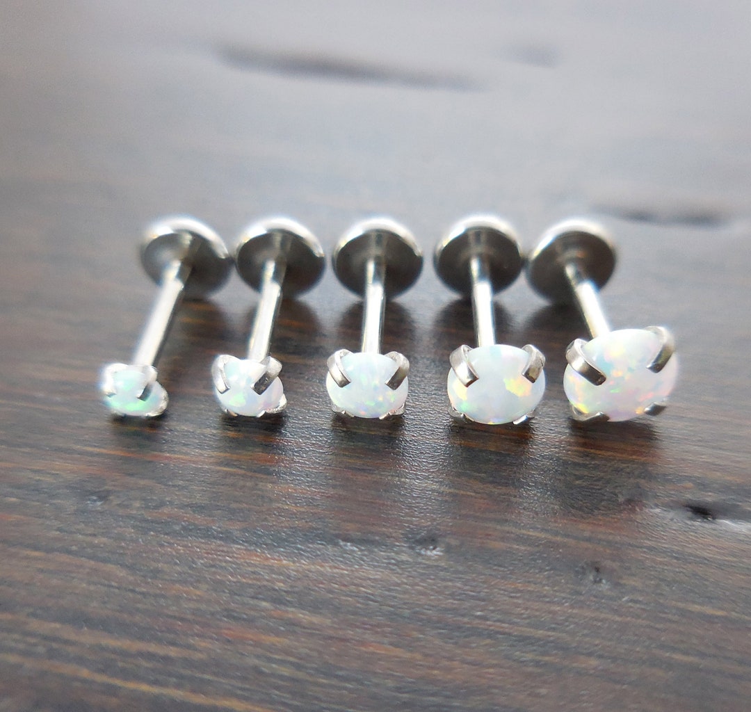 20G 24mm Stainless Steel Nose Ring Labret Lip Lobe Flat Back Earrings