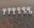 16G Flatback Earrings Stud 6, 8, 10mm 1.5-4mm Clear CZ Triple Helix Stud BioFlex BioPlast Earring Cartilage Tragus Monroe Lip Rings NEW
