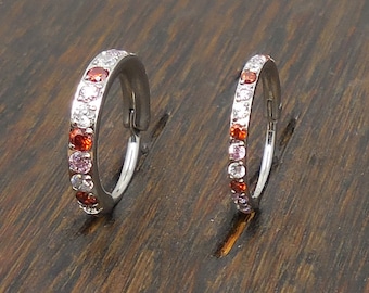 Valentine CZ Chirurgenstahl Klapp Nasenring, Helix Hoop (18G / 20G)