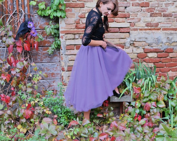 Gonna asimmetrica donna cerimonia in tulle viola a ruota | Etsy Italia