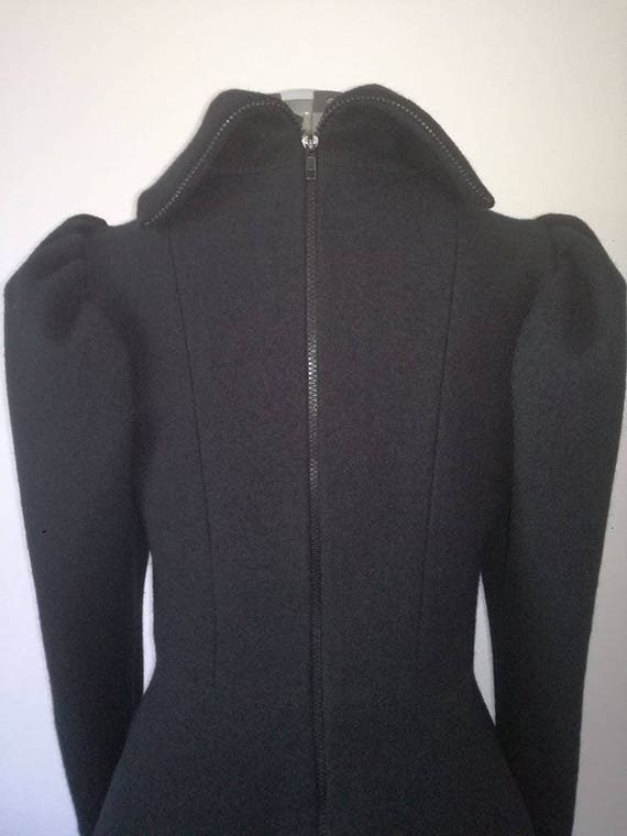 Vestito da donna in lana cotta nera con collo alto e maniche | Etsy Italia