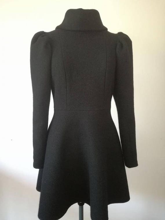 Vestito da donna in lana cotta nera con collo alto e maniche | Etsy Italia