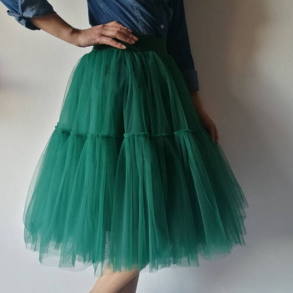 Gonna tulle Gonna donna anni 50 in tulle verde Gonne damigelle anni 50 Gonna sposa tulle Gonna donna a ruota in tulle Gonna cerimonia