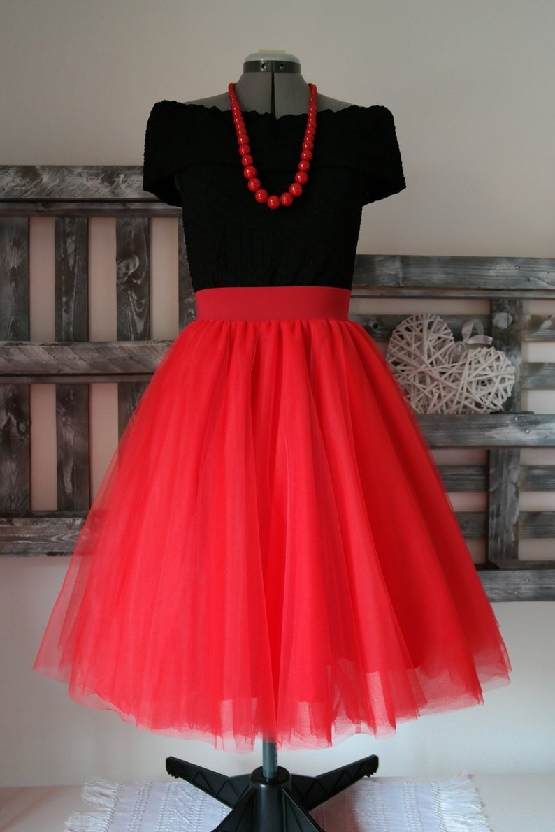 Gonna Gialla Gonna In Tulle Da Donna Carnevale Anni '50 Gonna Da Ballo Rockabilly Arcobaleno Multicolore Vita Multistrato Sottoveste Principessa Abito Da Ballo Abito Da Sera Accessorio Per, 1 Nero, Taglia Unica - 6
