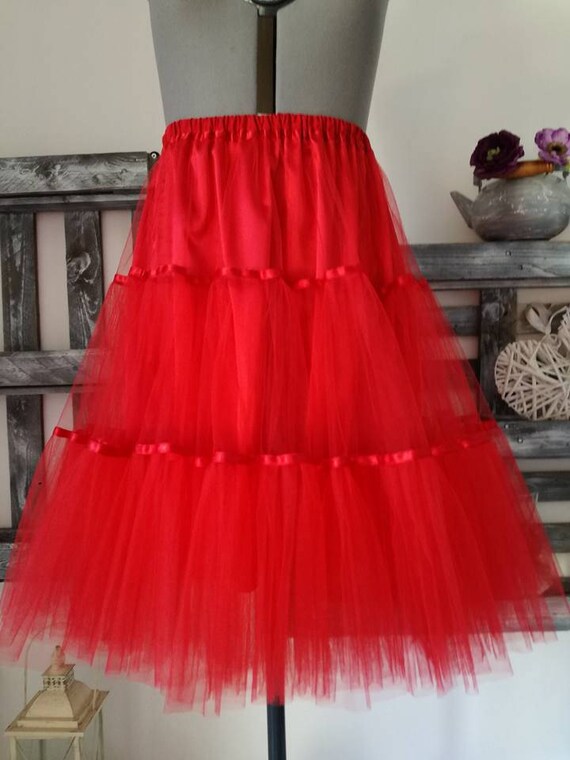 Mujer underskirt tul rojo bajo falda novia en tul Pin up Etsy México