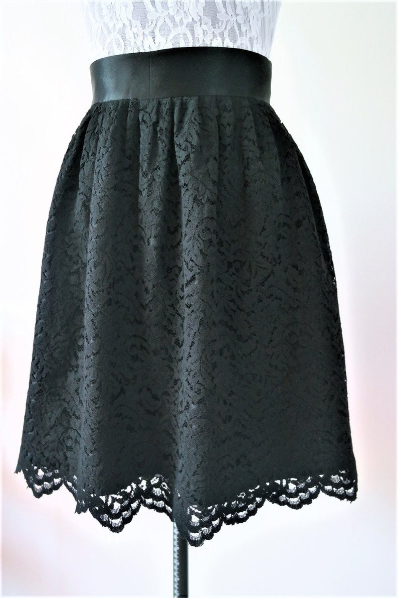 Black Laceup Wedding Skirt in Black Lace Women's Skirt Etsy