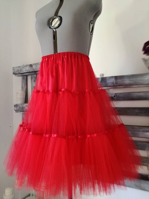 Mujer underskirt tul rojo bajo falda novia en tul Pin up Etsy México