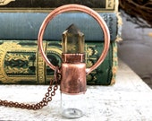 Natural Citrine Crystal Jewelry Rollerball Necklace Essential Oil Jewelry Aromatherapy Roller Ball Perfume Bottle Keepsake Potion Vial