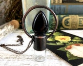 Black Onyx Crystal Jewelry Rollerball Necklace Essential Oil Jewelry Aromatherapy Roller Ball Mini Perfume Bottle Keepsake Potion Vial