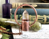 Rutilated Quartz Crystal Jewelry Rollerball Necklace Essential Oil Jewelry Aromatherapy Roller Ball Perfume Bottle Keepsake Potion Vial