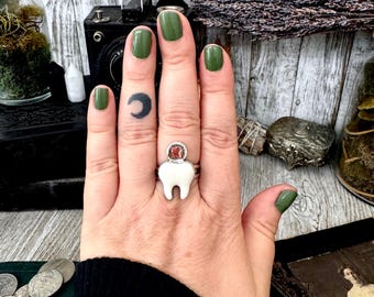 Lucky Penny Club - Tooth Fairy Ring Fine Silver Size 10 / One of a Kind