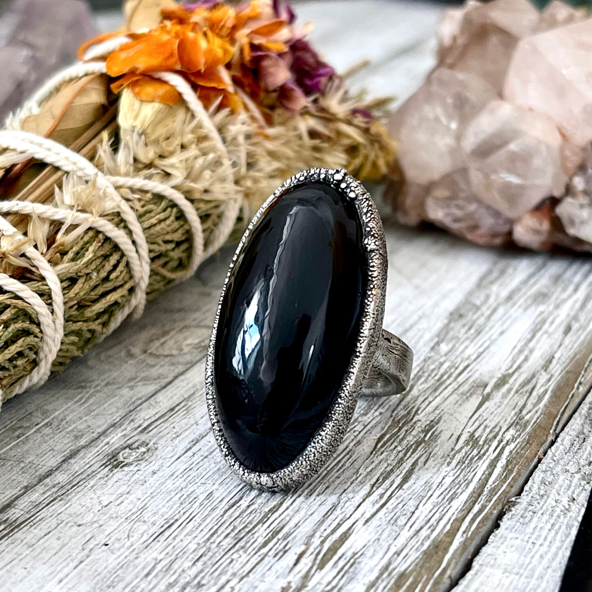 Rainbow Obsidian Ring