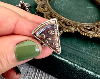 Lucky Penny Club - Pizza Slice Ring Size 8 or 9 Fine Silver - Foxlark Collection