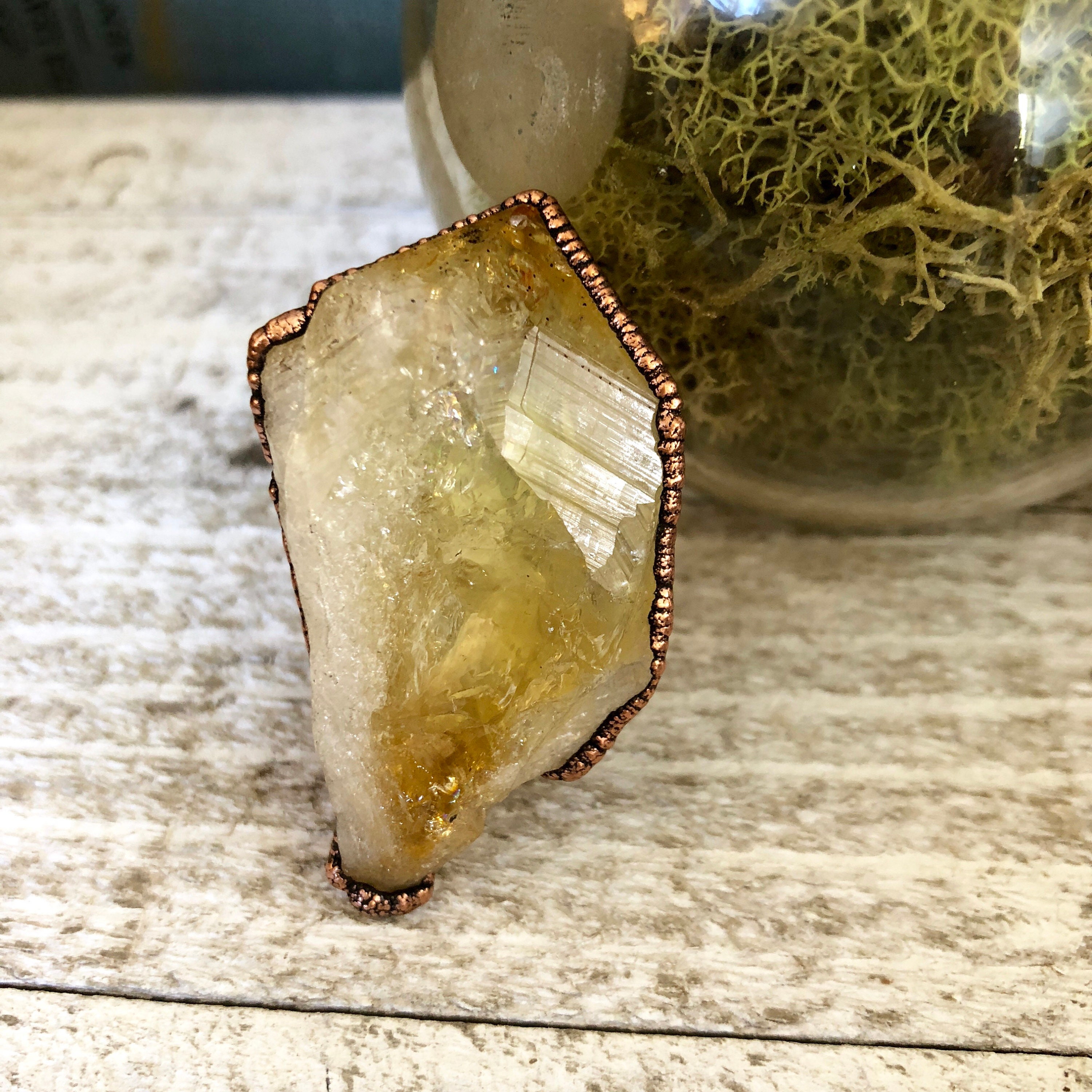 Raw Crystal Ring Size 9 Citrine Ring Rough Yellow Stone Ring Crystal Statement Ring Boho Jewelry Copper Electroformed Raw Crystal Ring Size 9 Citrine Ring Rough Yellow Stone Ring Crystal Statement Ring Boho Jewelry Copper Electroformed
