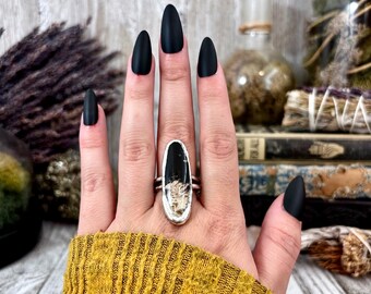 Fossilized Palm Root Ring Size 10 / Foxlark Collection - One of a Kind