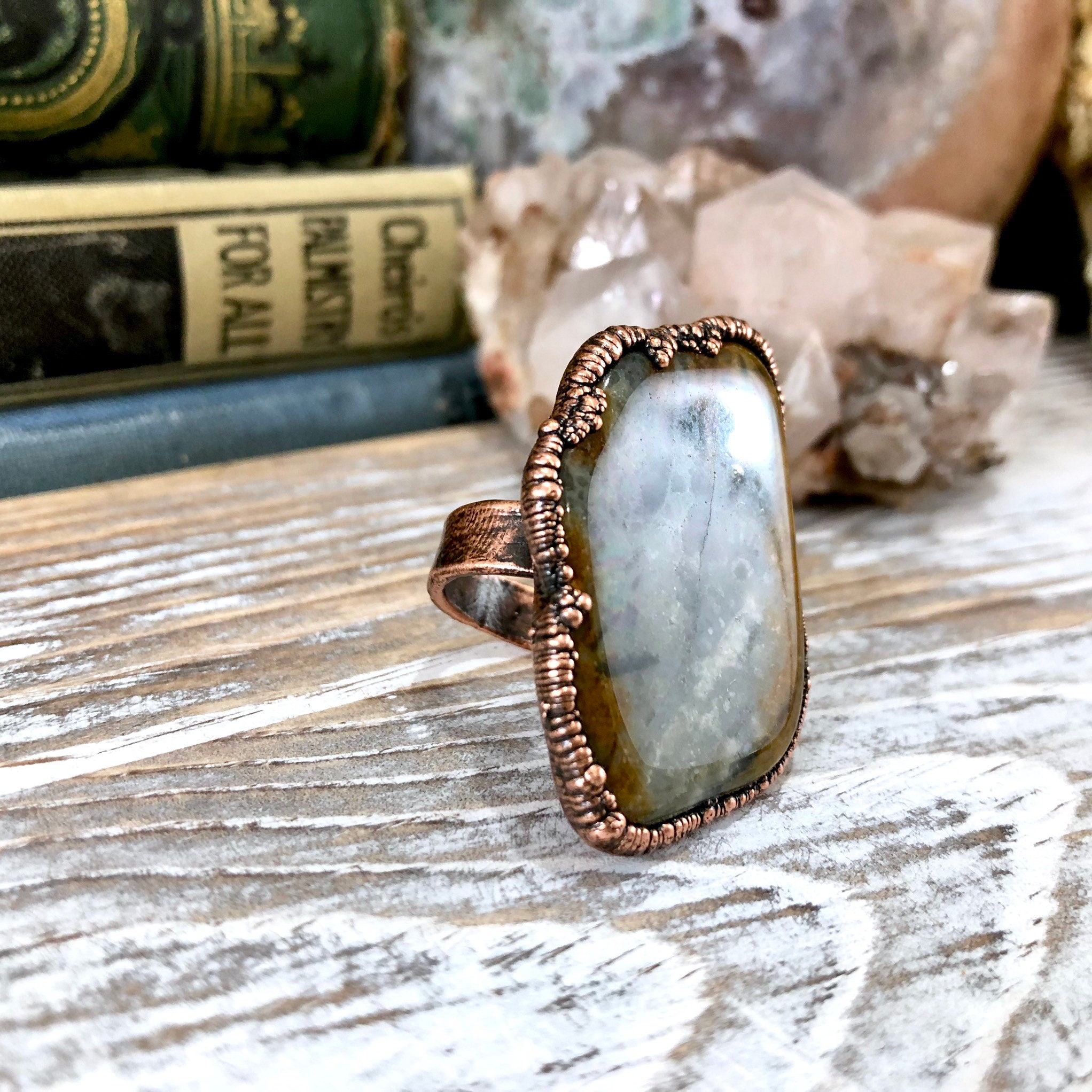 Petrified Wood Ring Size 7.5 Natural Stone Ring