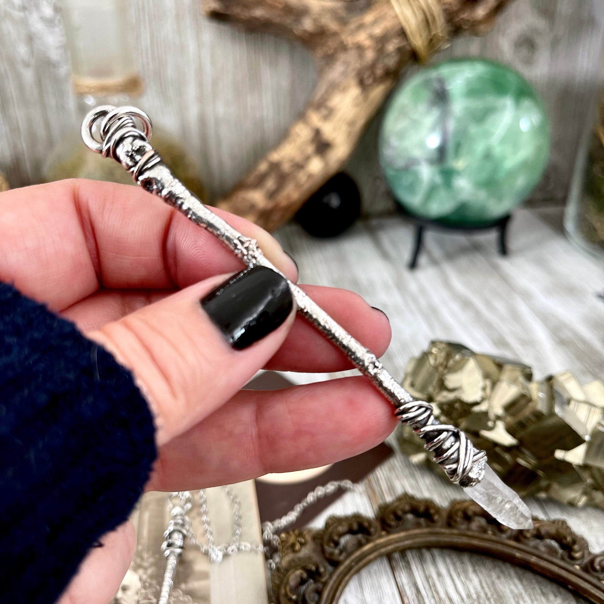 Crystal wand sales necklace