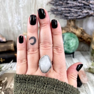 Rose Quartz Ring Small Gemstone Ring Silver Jewelry Size 5 6 7 8 9 10 11 12 / Foxlark
