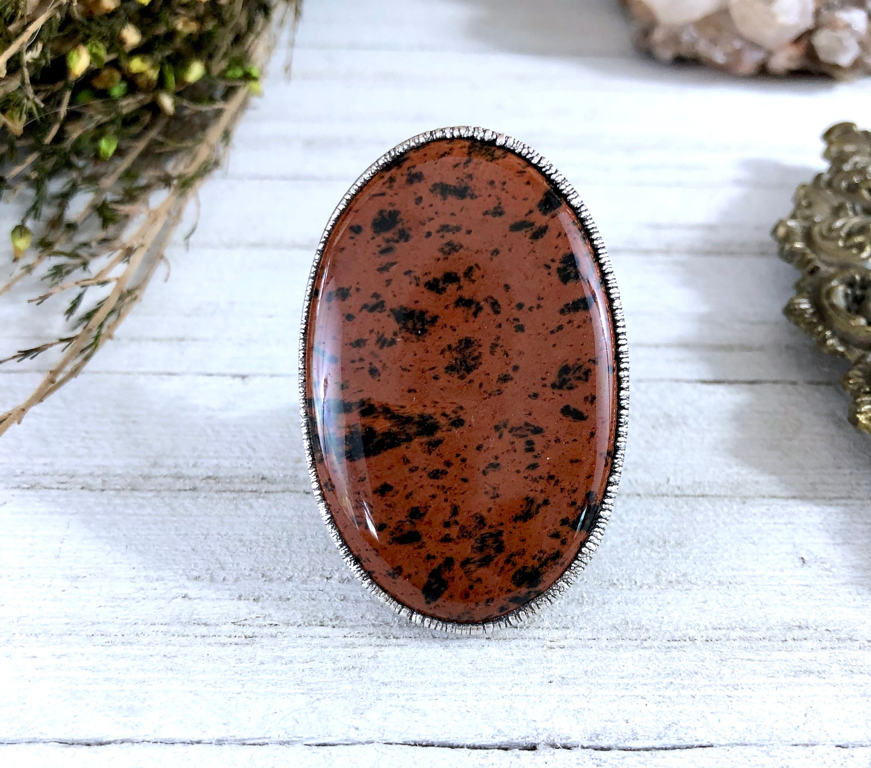 Sold at Auction: MAHOGANY OBSIDIAN PENDANT ROCK STONE LAPIDARY SPECIMEN