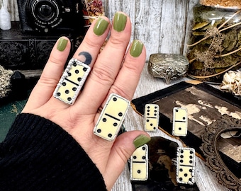 Playing Games - Dominos Ring Fine Silver Size 6 7 8 9 10 11 / One of a Kind