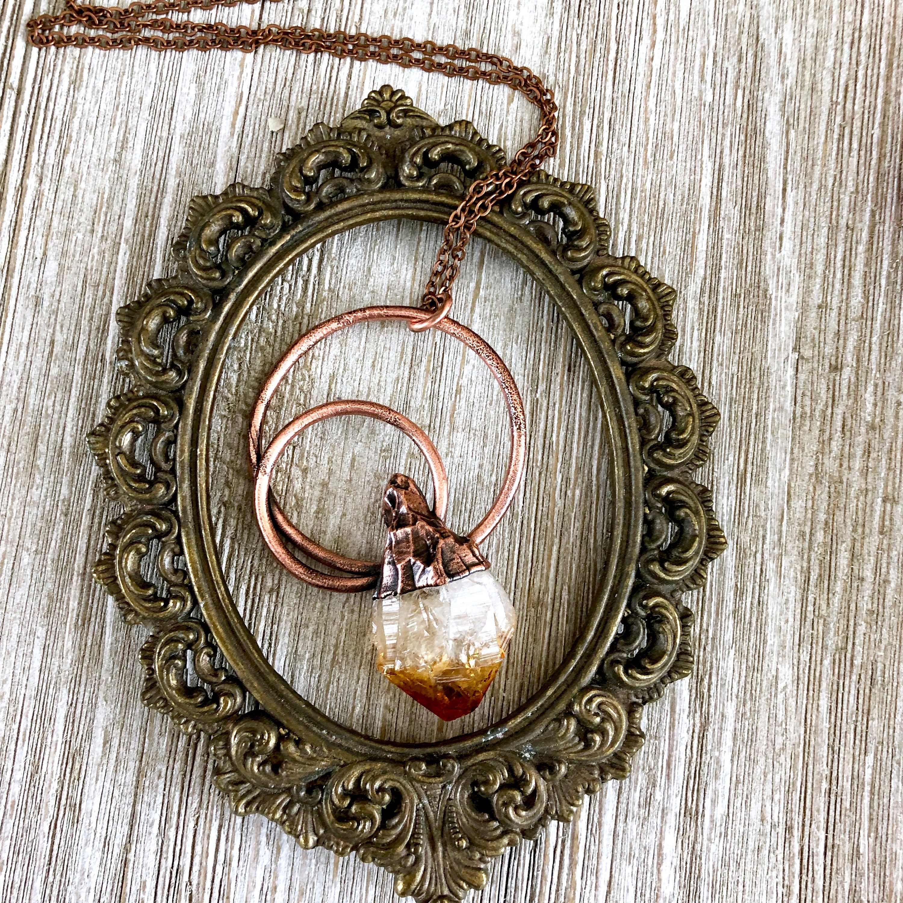 Crystal Necklace Raw Citrine Necklace Pendant