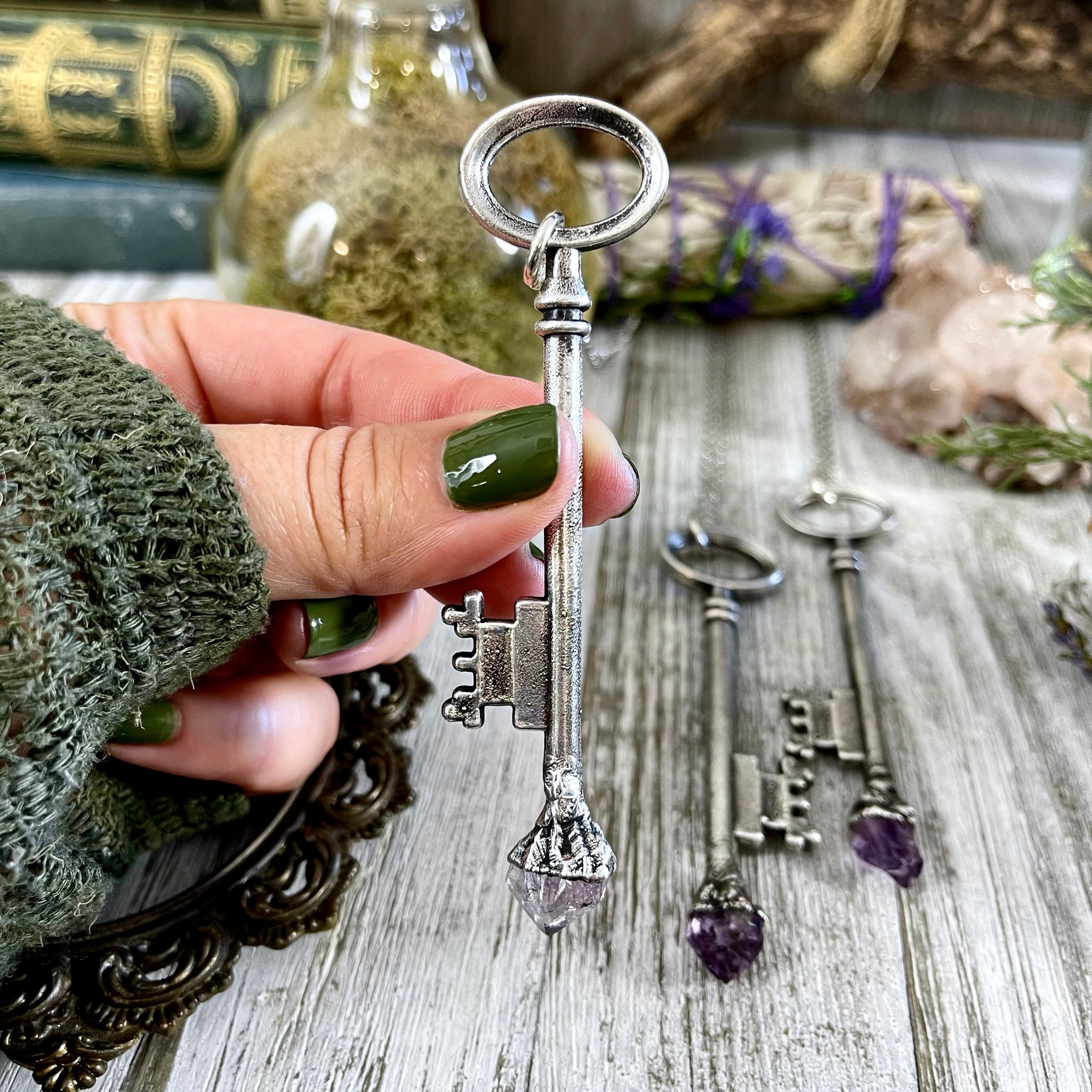 Vintage skeleton key sale necklace