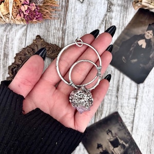 Raw Spirit Quartz Crystal Necklace in Fine Silver / Foxlark Collection - One of a Kind / Raw Gemstone Necklace Witchy Jewelry
