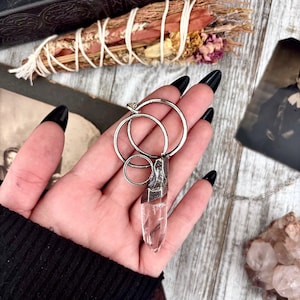 Big Raw Clear Quartz Crystal Necklace in Fine Silver / Foxlark Collection - One of a Kind