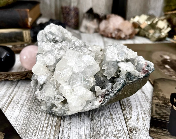Apophyllite Crystal Cluster / FoxlarkCrystals/ Big Crystal Cluster Natural Crystal Healing Crystal Home Decor Wiccan Gemstone