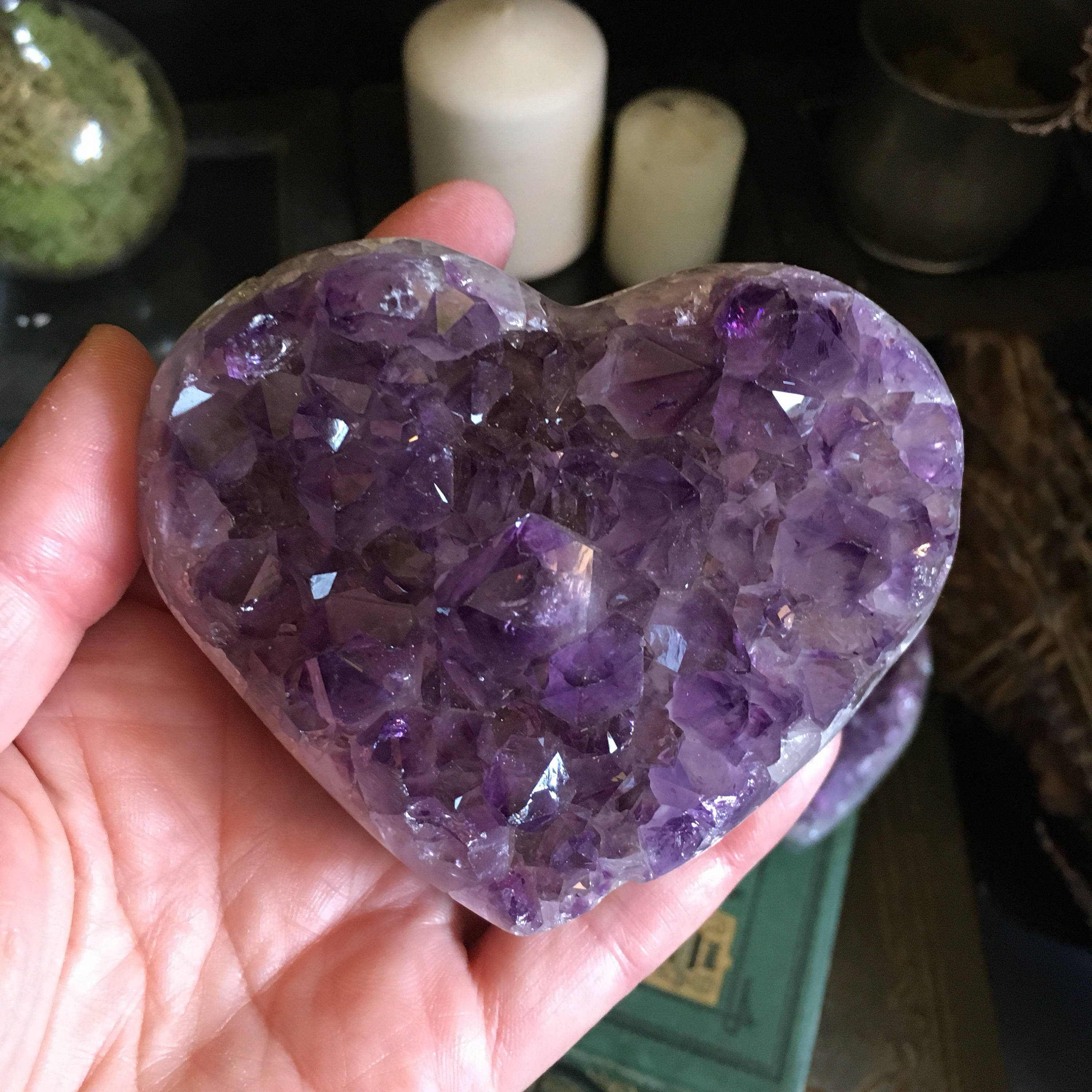 Raw Amethyst Heart Amethyst Cluster Heart Shaped Amethyst Cluster