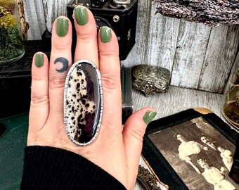 The Colossal Collection - Montana Moss Agate Crystal Ring Fine Silver Size 10.5 /One of a Kind