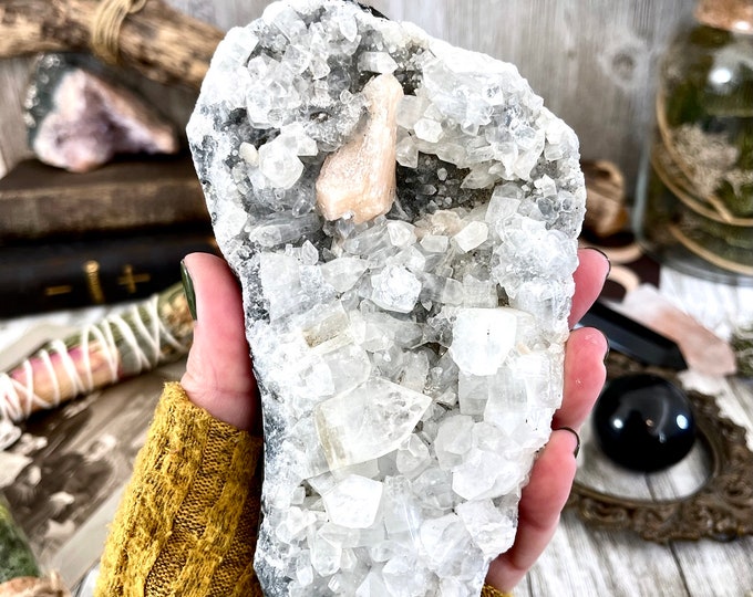 Apophyllite Crystal Cluster / FoxlarkCrystals/ Big Crystal Cluster Natural Crystal Healing Crystal Home Decor Wiccan Gemstone