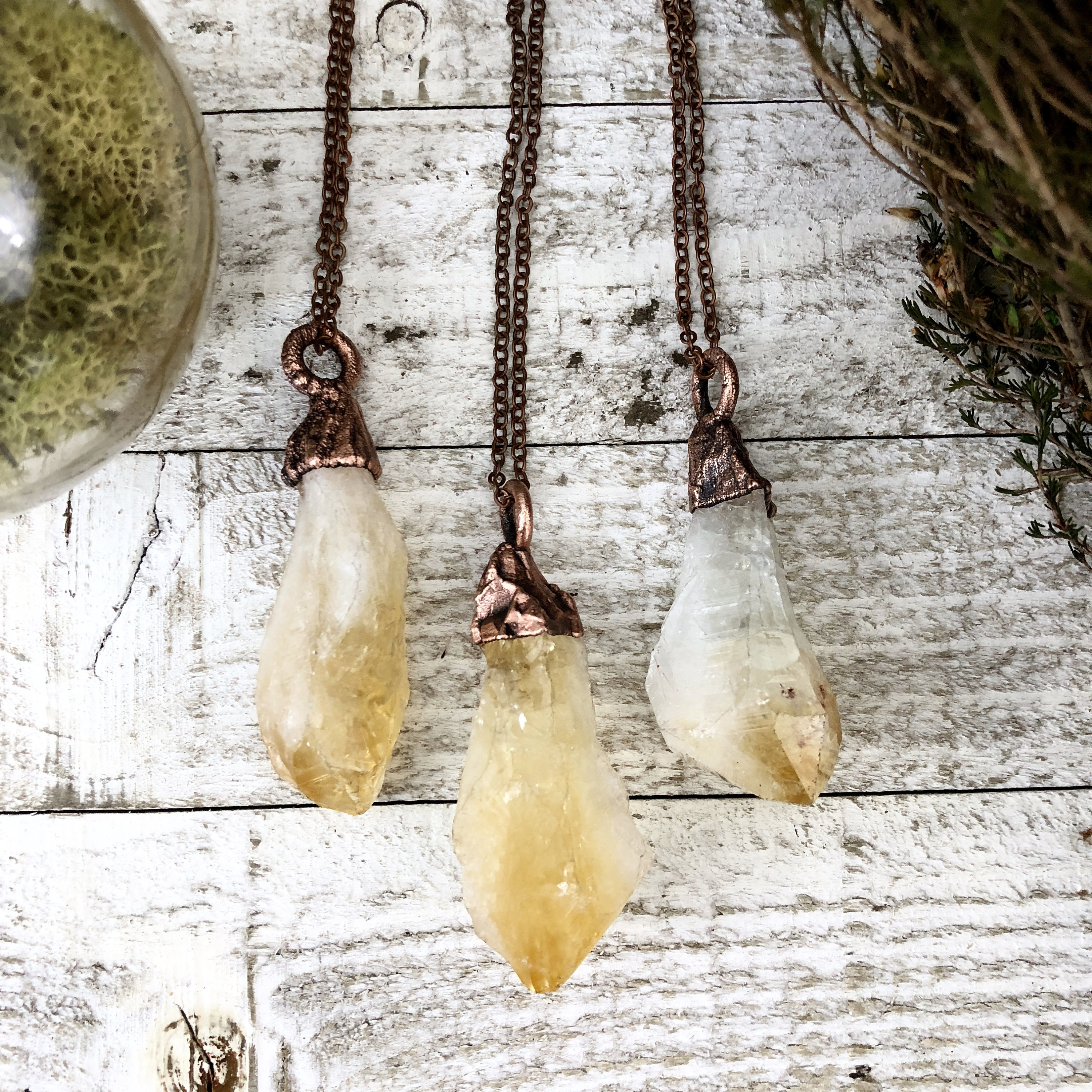 Raw Citrine Crystal Necklace Pendant Bohemian Necklace Yellow Stone Jewelry